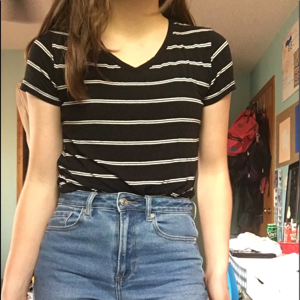 Black and White striped t shirt